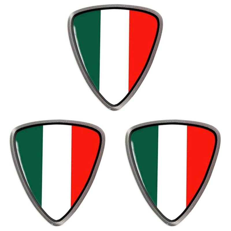 4R Quattroerre.it 32112 3D Aufkleber Italien Flagge Schild Sticker HQ, 40 x 36 mm, 3er Pack von 4R Quattroerre.it