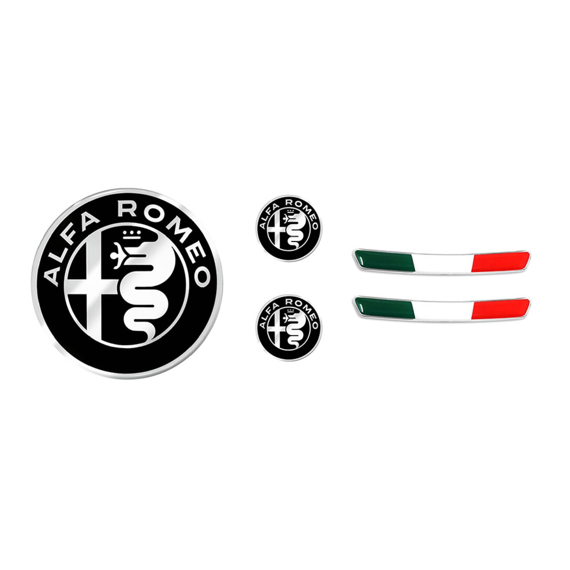 4R Quattroerre.it, Set mit 3D-Aufklebern, ideal für den Innenraum von Alfa Romeo Stelvio und Giulia, OEM-zertifiziert, 2 dreifarbige Aufkleber und 3 Logo-Aufkleber, offizielles Produkt 4R Quattroerre.it, Set mit 3D-Aufklebern, ideal für den Innenraum von Alfa Romeo Stelvio und Giulia, OEM-zertifiziert, 2 dreifarbige Aufkleber und 3 Logo-Aufkleber, offizielles Produkt von 4R Quattroerre.it