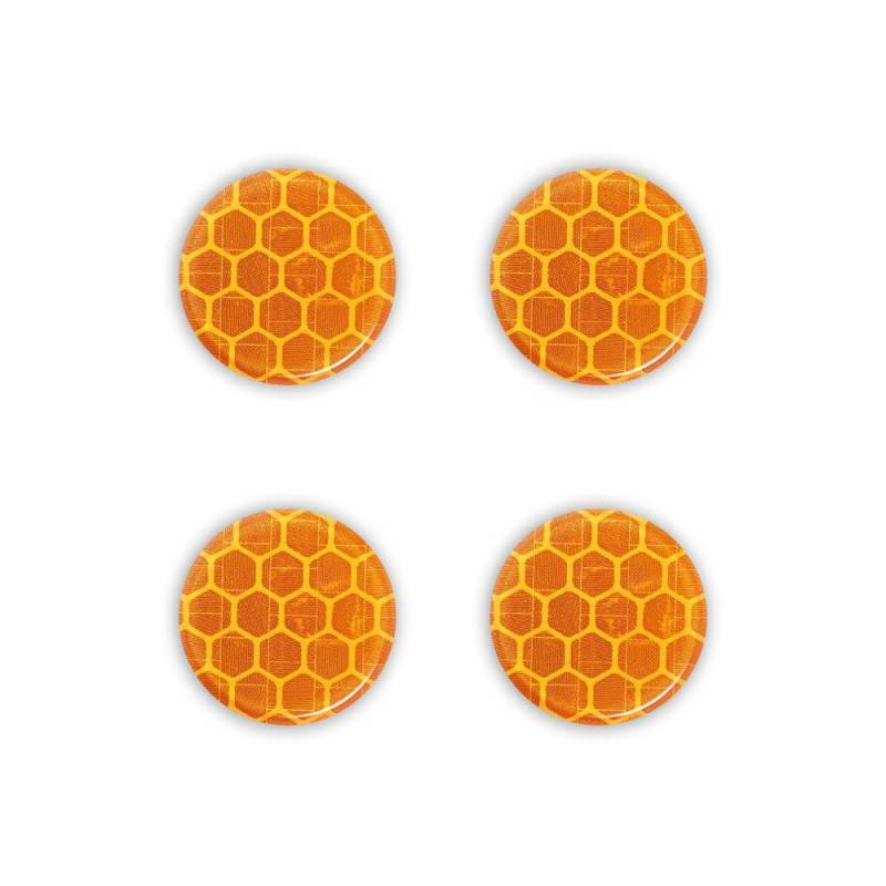 4R Quattroerre.it 5465 Reflektierende 3D Aufkleber Diamond Refractive Stickers, Orange Kreise, 4 Stück Durchmesser 30 mm von 4R Quattroerre.it