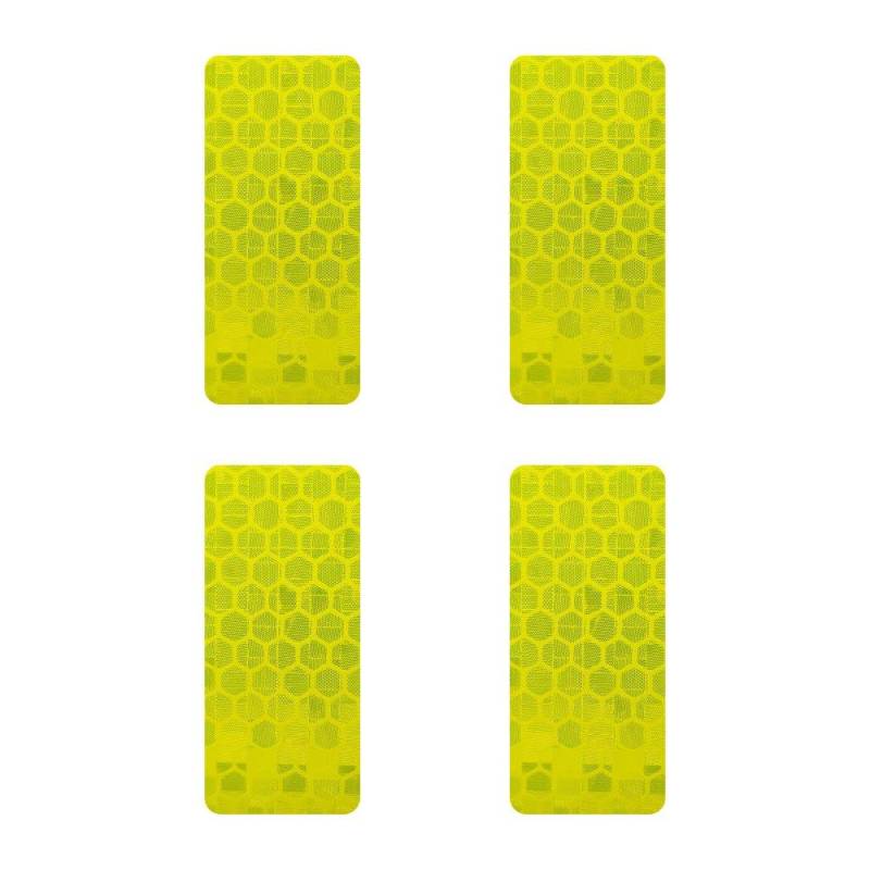 4R Quattroerre.it 5551 Reflektierende Aufkleber Diamond Refractive Stickers Flat, Gelb Rechteck, 4 Stück 25 x 50 mm von 4R Quattroerre.it