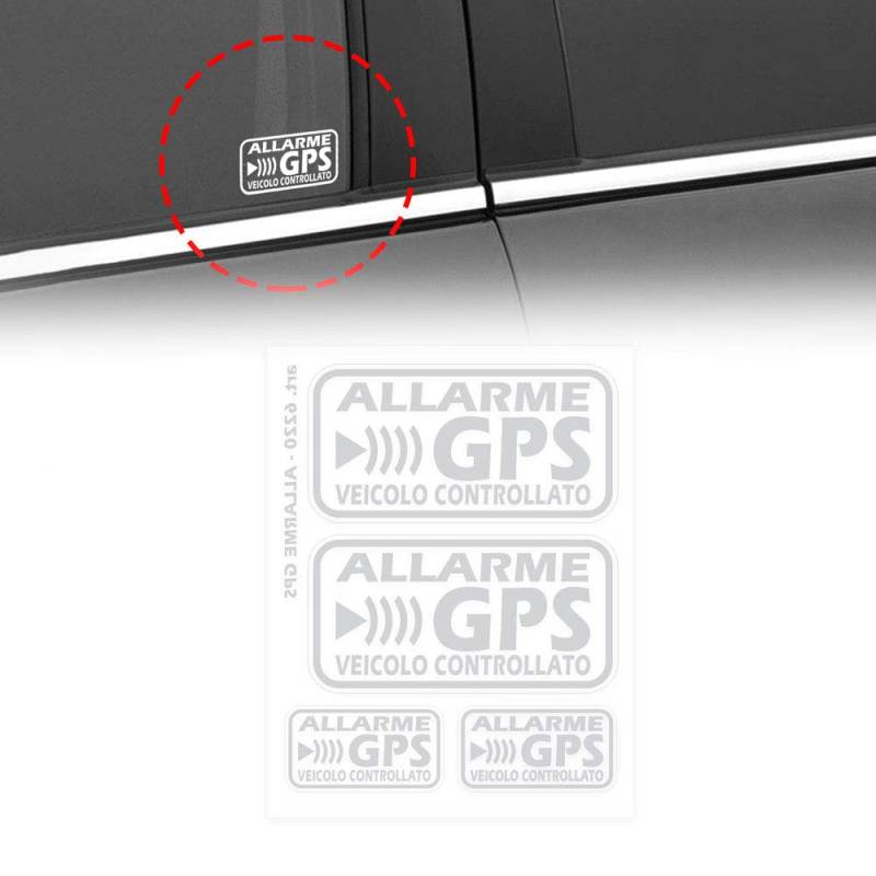 4R Quattroerre.it 6220 Aufkleber GPS-Alarm kontrolliertes Fahrzeug, Weiß von 4R Quattroerre.it