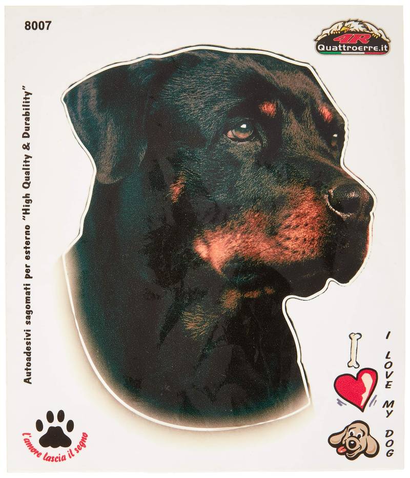 4R Quattroerre.it 8007 Sticker Aufkleber Hund Rottweiler, 13.5 x 16 cm von 4R Quattroerre.it