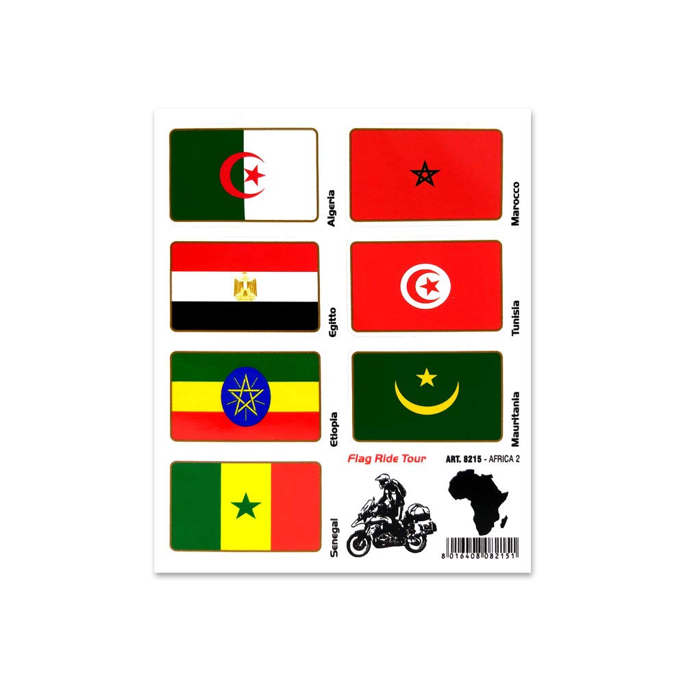 4R Quattroerre.it 8215 Aufkleber Flaggen Flag Ride Tour Stickers Afrika 2 für Motorradkoffer, 16 x 13.5 cm 4R Quattroerre.it 8215 Aufkleber Flaggen Flag Ride Tour Stickers Afrika 2 für Motorradkoffer, 16 x 13.5 cm von 4R Quattroerre.it