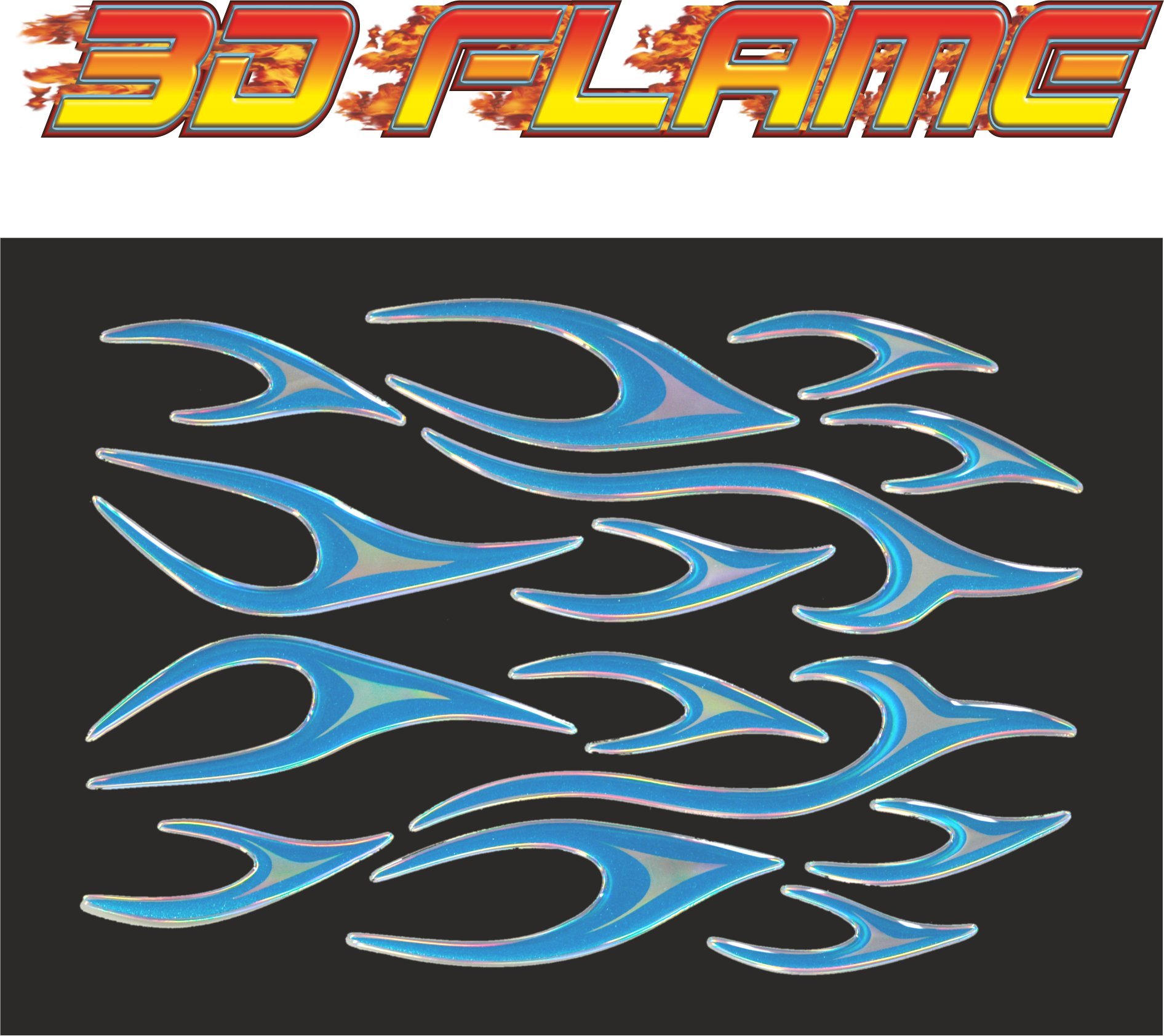 Quattroerre Aufkleber Flammen 3D Blau Kit 14 Elemente Größe Bogen 34 x 23 cm Quattroerre Aufkleber Flammen 3D Blau Kit 14 Elemente Größe Bogen 34 x 23 cm von Quattroerre