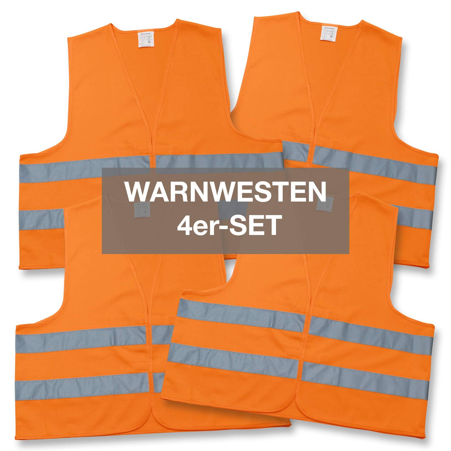 4business 4 Stück Kfz Warnweste orange EN ISO 20471 Klasse 2 für Erwachsene Unisize TÜV-geprüft waschbar 4business 4 Stück Kfz Warnweste orange EN ISO 20471 Klasse 2 für Erwachsene Unisize TÜV-geprüft waschbar von 4business