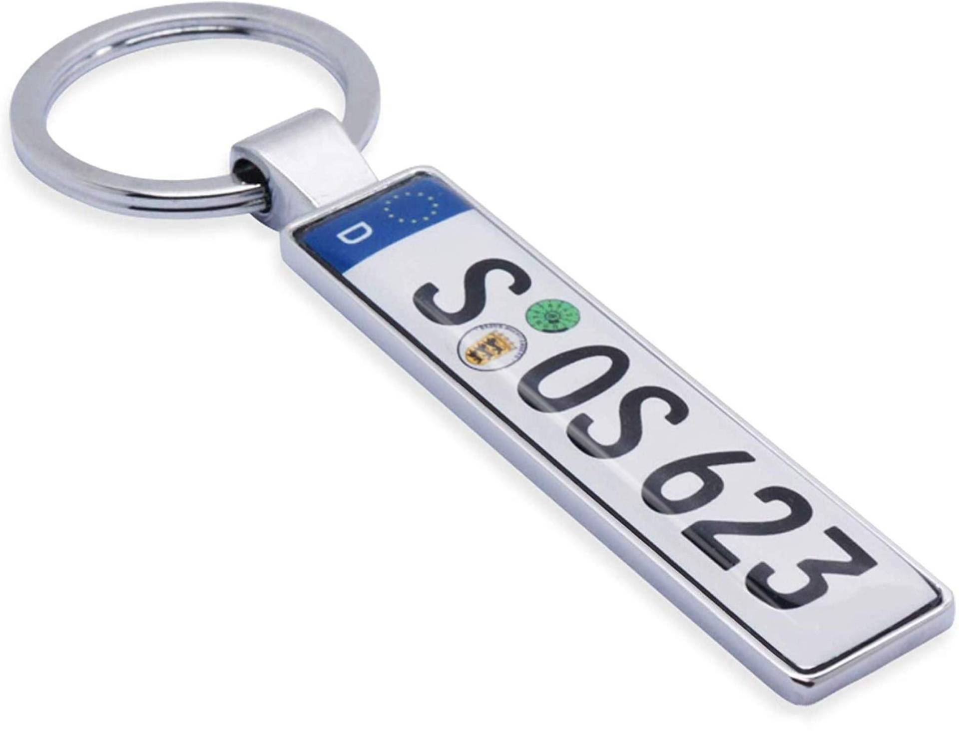 Personalisierter Kennzeichen-Schlüsselanhänger beidseitig individuell bedruckt Nummernschild Minischild Auto Kfz Führerschein Geschenk Muttertag (Farbwahl: silber, anthrazit/grau, gold, roségold) Personalisierter Kennzeichen-Schlüsselanhänger beidseitig individuell bedruckt Nummernschild Minischild Auto Kfz Führerschein Geschenk Muttertag (Farbwahl: silber, anthrazit/grau, gold, roségold) von 4macs mit TÜV-Plakette und Landeswappen
