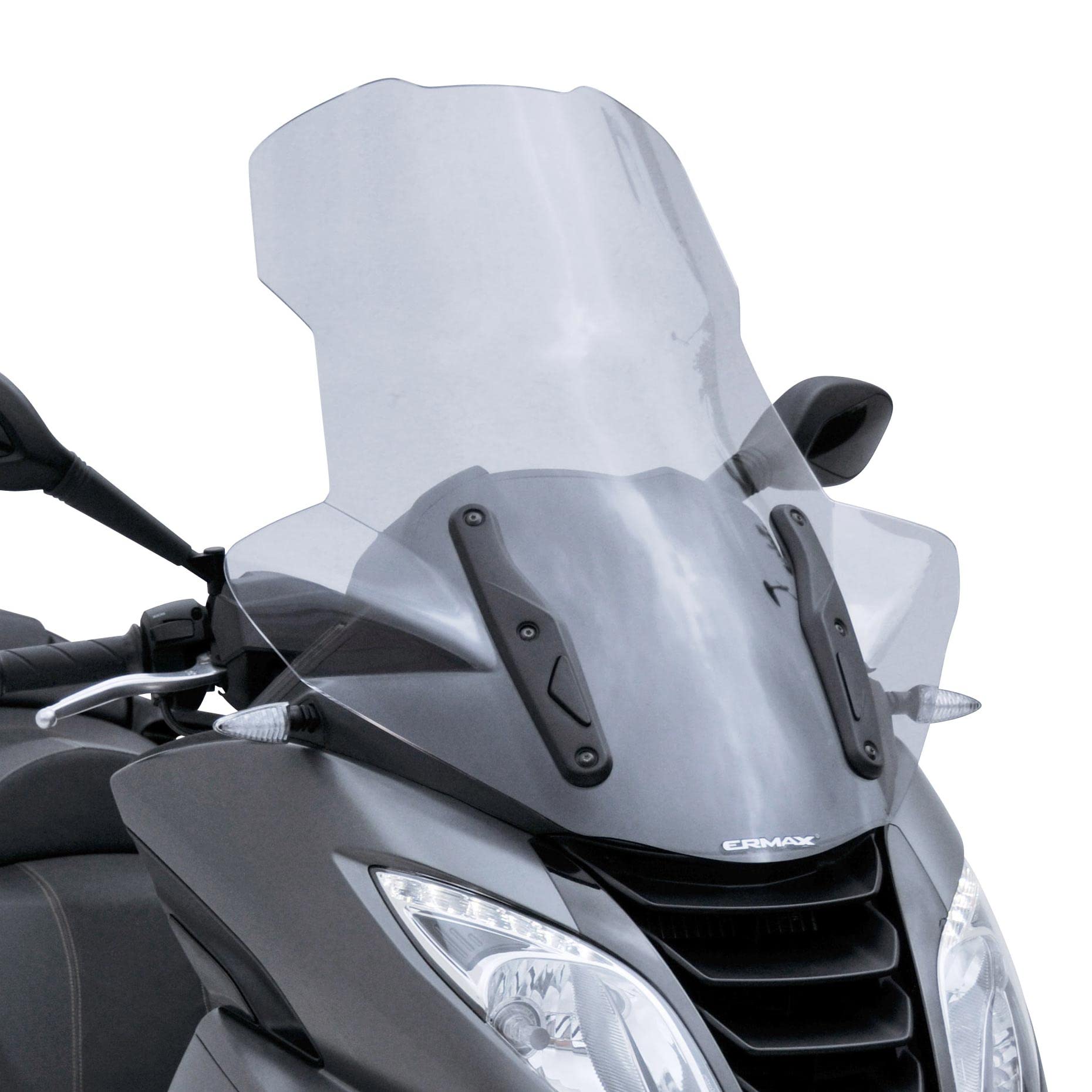 Scooter Windschutzscheibe mit hohem Schutz (70 cm + Armschutz) Ermax kompatibel mit Metropolis 400i 2021-2022 transparent von 4moto
