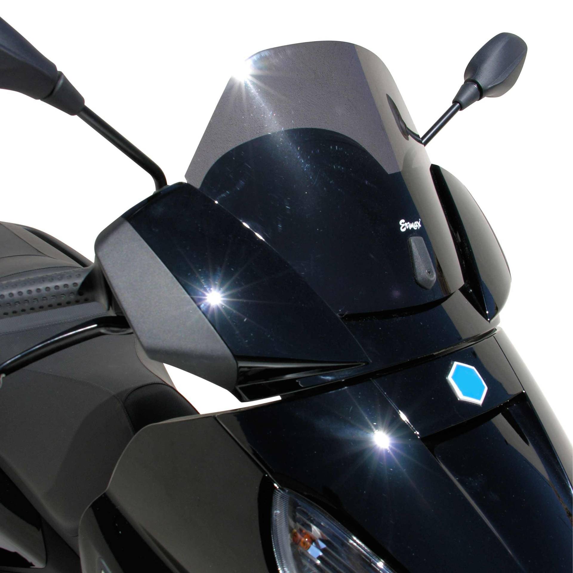 Windschutzscheibe für Motorroller Sport, 27 cm, für Piaggio X7 – X7 EVO 125–250 – 300 IE 2008–2014, grau, hergestellt von Ermax von 4moto