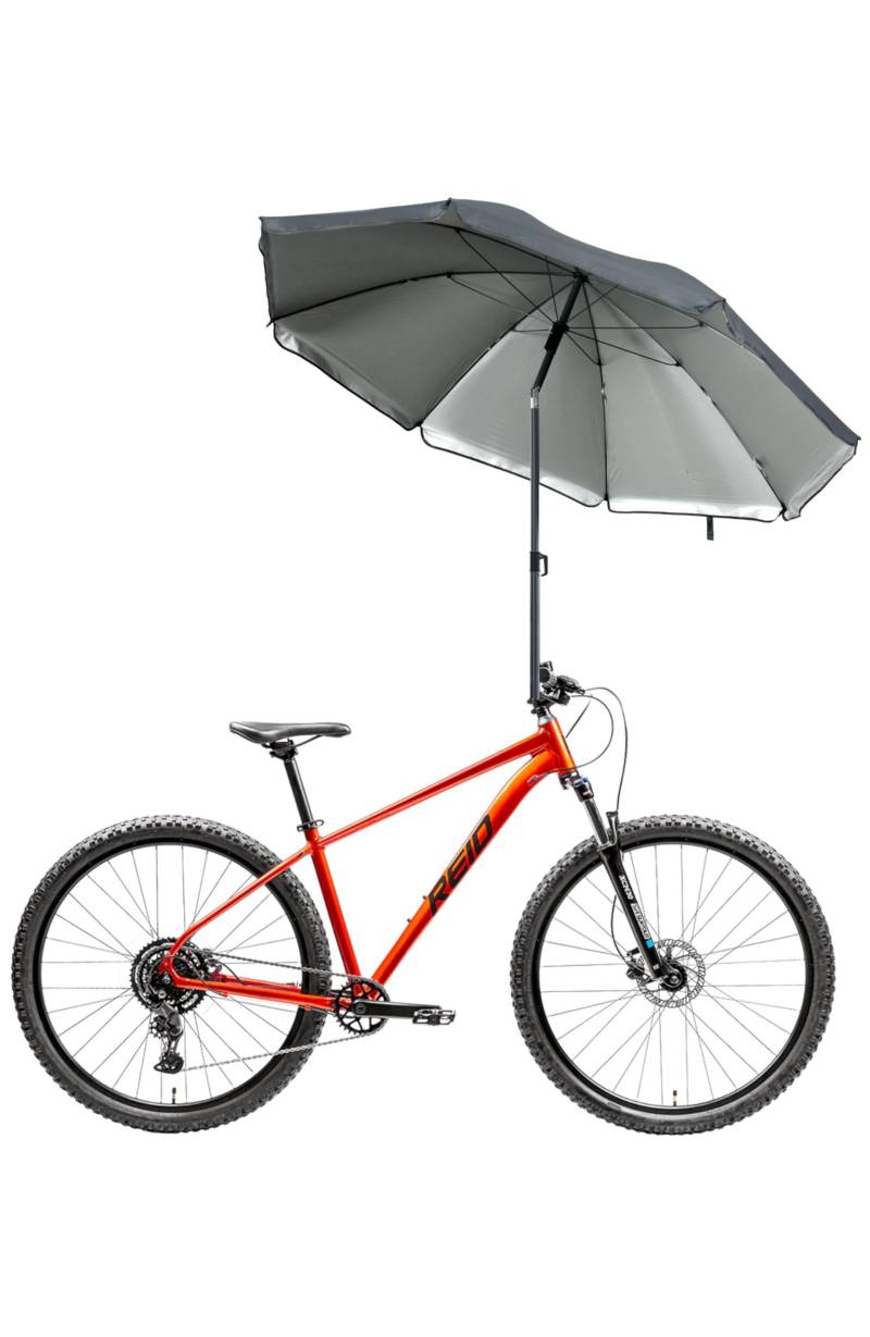 4smile Fahrrad Sonnenschirm inkl. Hülle, Anthrazit - UPF 50+ Sonnenschutz Regenschirm, rund Sonnenschirm fürs Fahrrad - wetterfestes Fahrradzubehör für Outdoor-Radtouren von 4smile