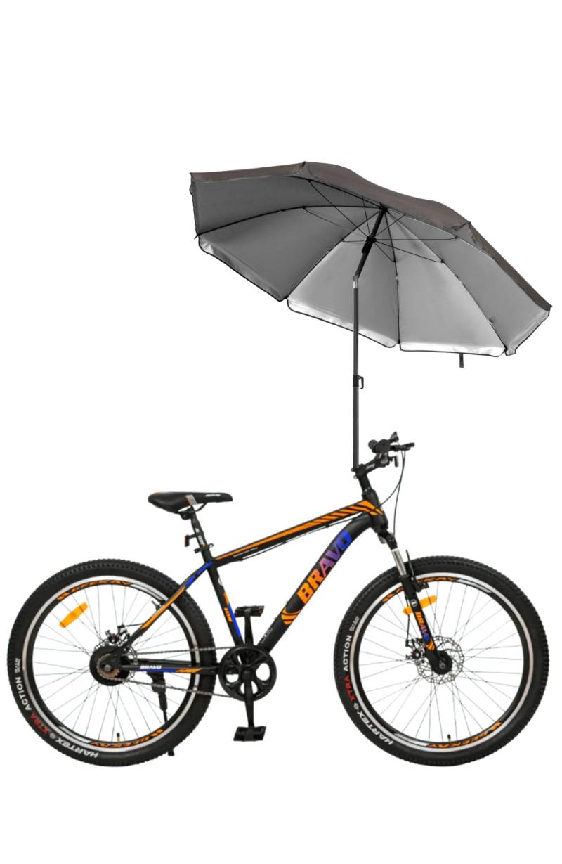 4smile Fahrrad Sonnenschirm rund, Taupe - UPF 50+ Sonnenschutz Regenschirm & Sonnenschirm fürs Fahrrad, wetterfestes Fahrradzubehör für Outdoor-Radtouren von 4smile