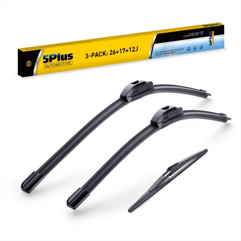3 Scheibenwischer 66.0 cm/43.2 cm/30.5 cm Ersatz für NISSAN ROGUE 2021-2015 Pathfinder 2019-2013 (3er Set), 66.0 cm+17 Zoll Scheibenwischerblätter mit 30.5 cm Heckscheibenwischerblatt - Original von 5 PLUS