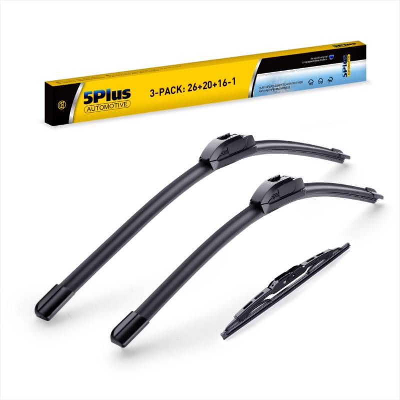 3 Scheibenwischer 66.0 cm/50.8 cm/40.6 cm Ersatz für Dodge Grand Caravan 2019-2008 (3er Set), 26 Zoll+20 Zoll Scheibenwischerblätter mit 16 Zoll Heckwischerblatt - Original Werksqualität von 5 PLUS