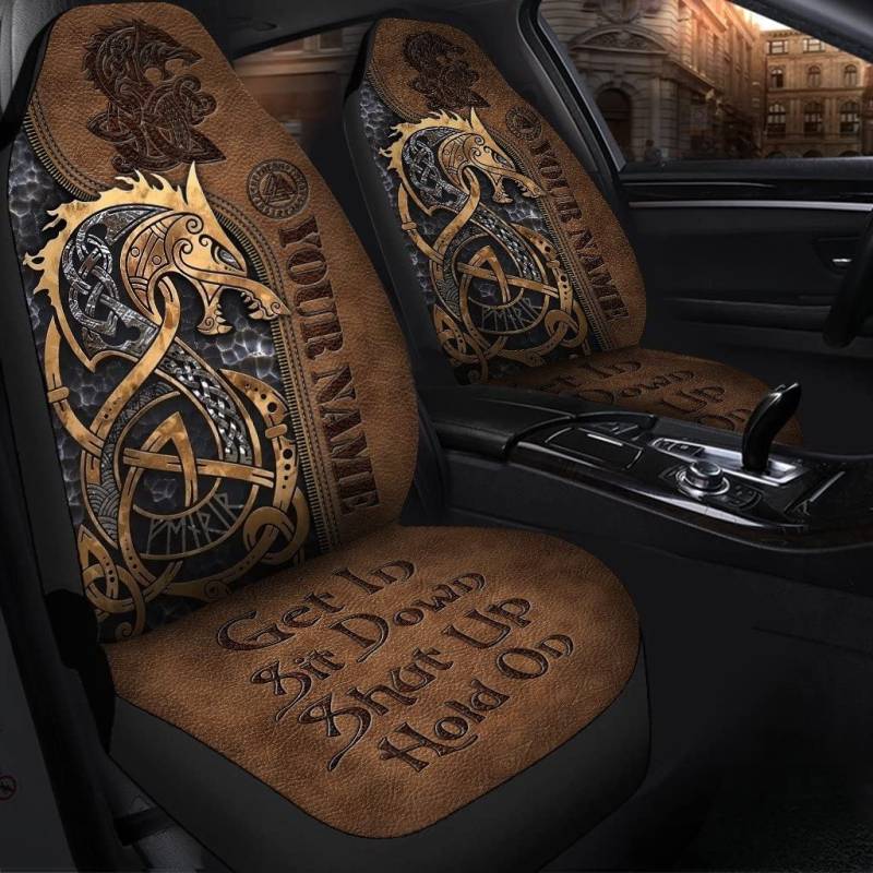 Autositzbezüge Vordersitze Personalisierter Wikinger Nordischer Mythologie Fenrir Reißverschluss Muster Lederhintergrund Sitzbezug Auto Vordersitze Einfach Zu Montierende Autositzbezüge von 501