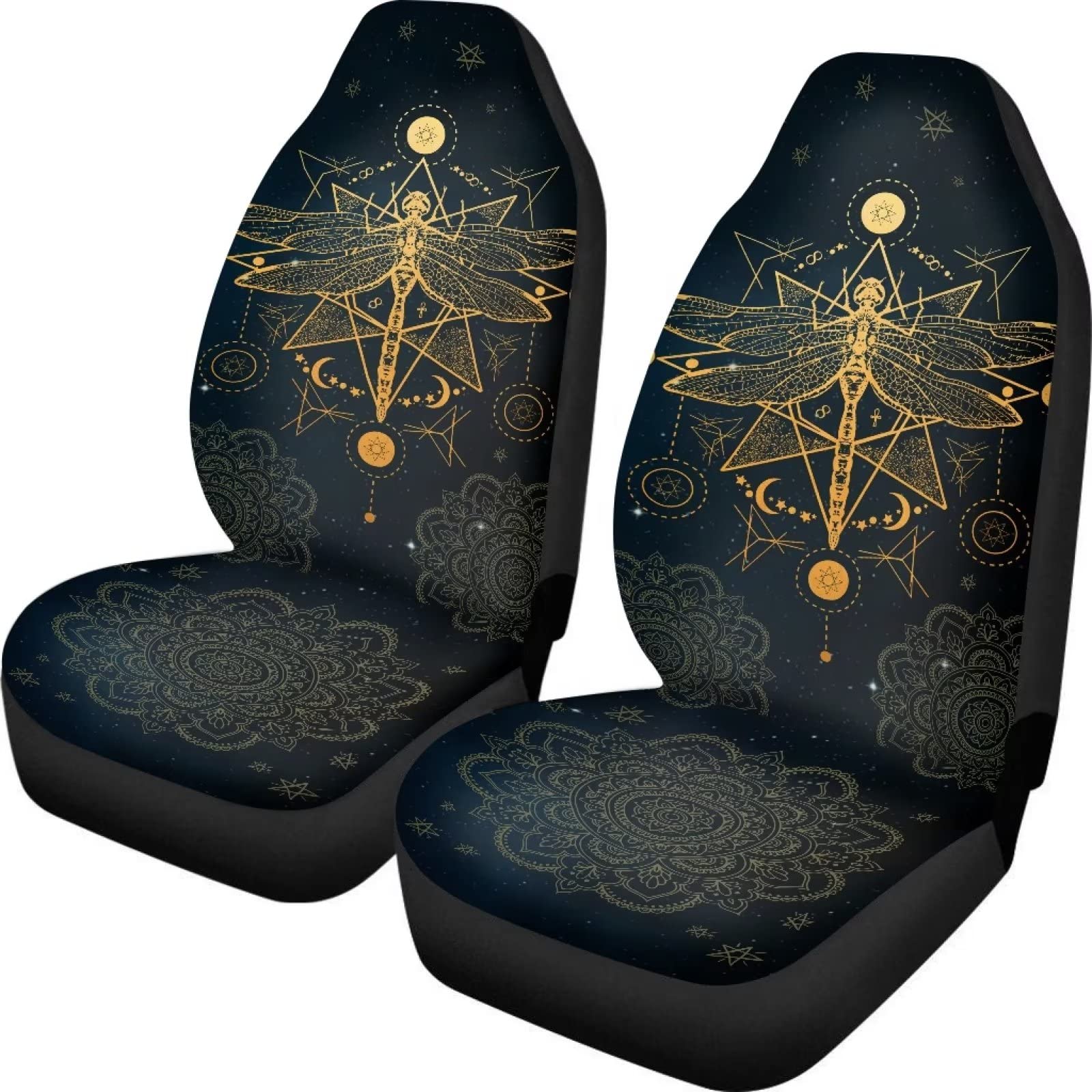 702 2 Stücke Auto Sitzbezüge Boho-Mandala-Blumen-Libellen-Druck Autositzbezüge Vordersitze Einfach Zu Montierende Autositzbezug Universelle Sitzbezüge Set Universal 52X138Cm Für Wagen, Suvs 702 2 Stücke Auto Sitzbezüge Boho-Mandala-Blumen-Libellen-Druck Autositzbezüge Vordersitze Einfach Zu Montierende Autositzbezug Universelle Sitzbezüge Set Universal 52X138Cm Für Wagen, Suvs von 702