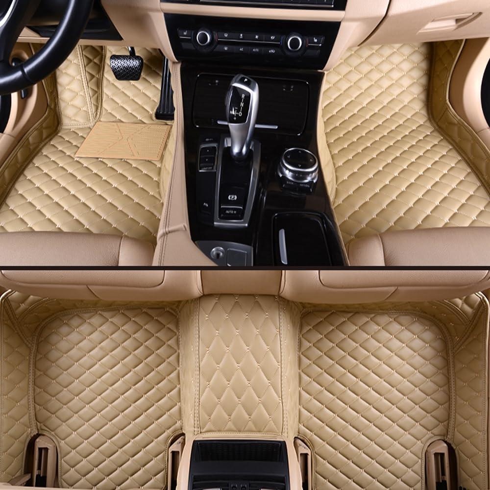 77YLMT77 Nach Maß Auto FußMatten,Kompatibel mit Mercedes-Benz A,B,C,E,S,R,M,V-Classe,AMG,G,GL,GLA,GLB,GLC,GLE,GLK,GLS,CLA,CLE,CLK,CLS,SLK,SL,SLC,EQA,EQB,EQC,EQE,EQS (Beige) von 77YLMT77