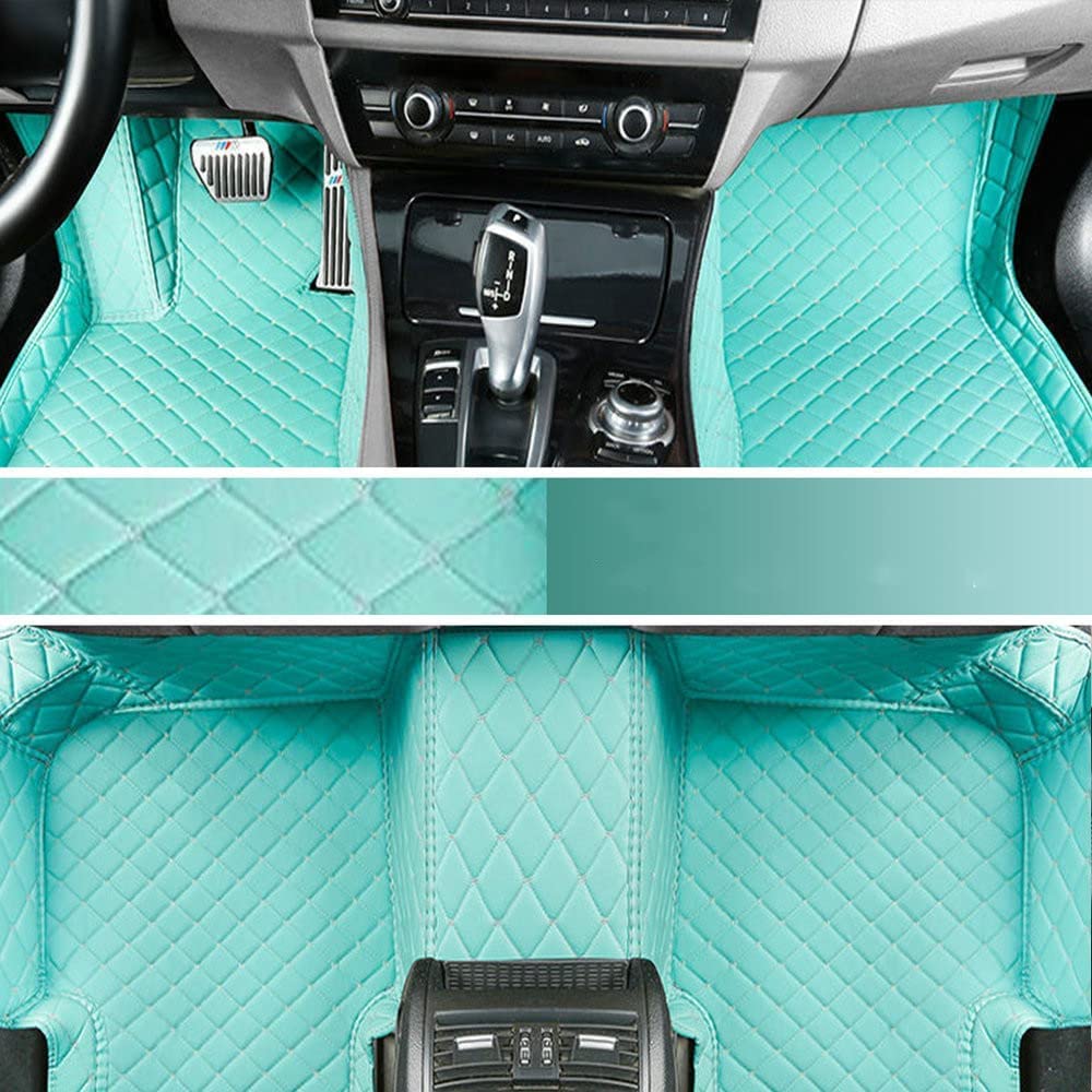 77YLMT77 Nach Maß Auto FußMatten,Kompatibel mit Mercedes-Benz A,B,C,E,S,R,M,V-Classe,AMG,G,GL,GLA,GLB,GLC,GLE,GLK,GLS,CLA,CLE,CLK,CLS,SLK,SL,SLC,EQA,EQB,EQC,EQE,EQS (Hellblau) von 77YLMT77
