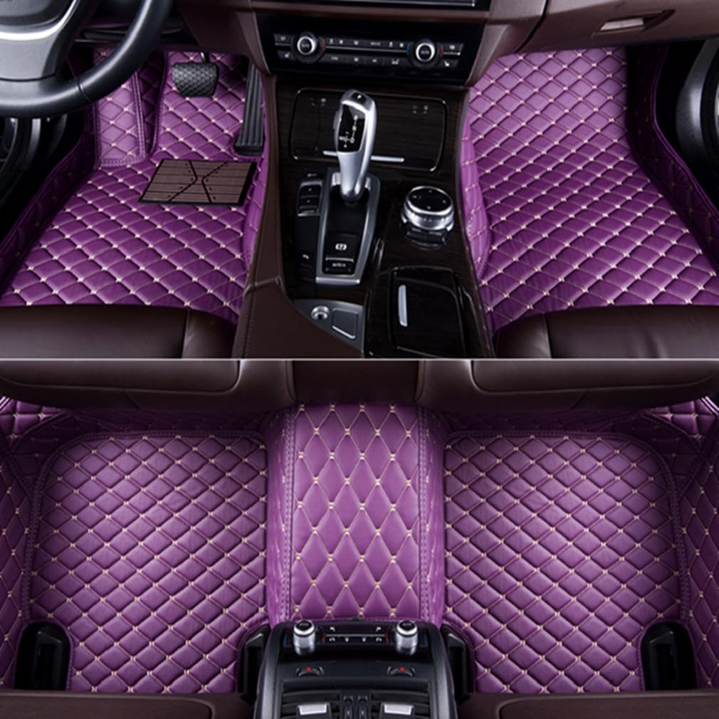 77YLMT77 Nach Maß Auto FußMatten,Kompatibel mit Mercedes-Benz A,B,C,E,S,R,M,V-Classe,AMG,G,GL,GLA,GLB,GLC,GLE,GLK,GLS,CLA,CLE,CLK,CLS,SLK,SL,SLC,EQA,EQB,EQC,EQE,EQS (Lila) von 77YLMT77