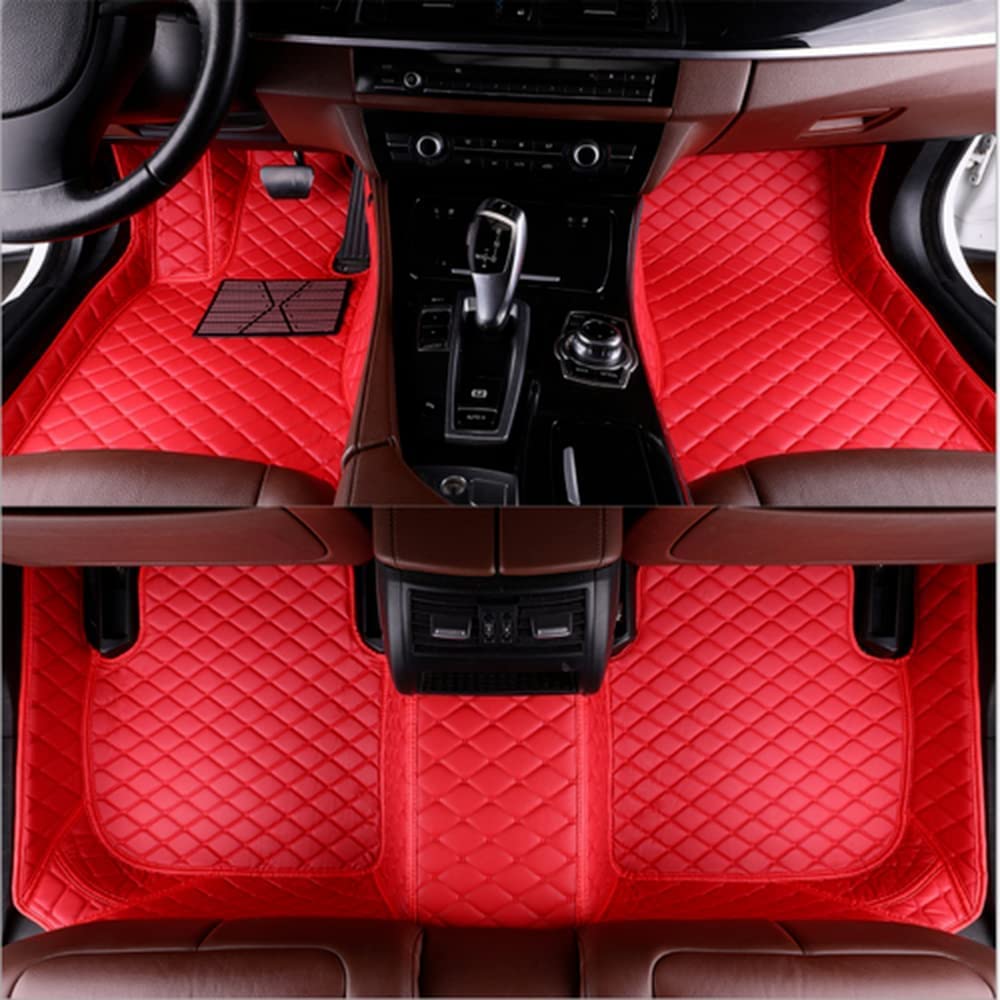77YLMT77 Nach Maß Auto FußMatten,Kompatibel mit Mercedes-Benz A,B,C,E,S,R,M,V-Classe,AMG,G,GL,GLA,GLB,GLC,GLE,GLK,GLS,CLA,CLE,CLK,CLS,SLK,SL,SLC,EQA,EQB,EQC,EQE,EQS (Rot) von 77YLMT77