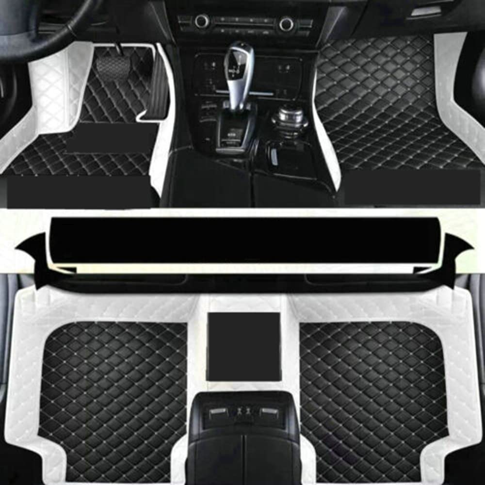 77YLMT77 Nach Maß Auto FußMatten,Kompatibel mit Mercedes-Benz A,B,C,E,S,R,M,V-Classe,AMG,G,GL,GLA,GLB,GLC,GLE,GLK,GLS,CLA,CLE,CLK,CLS,SLK,SL,SLC,EQA,EQB,EQC,EQE,EQS (weiß+Schwarz weiß) von 77YLMT77