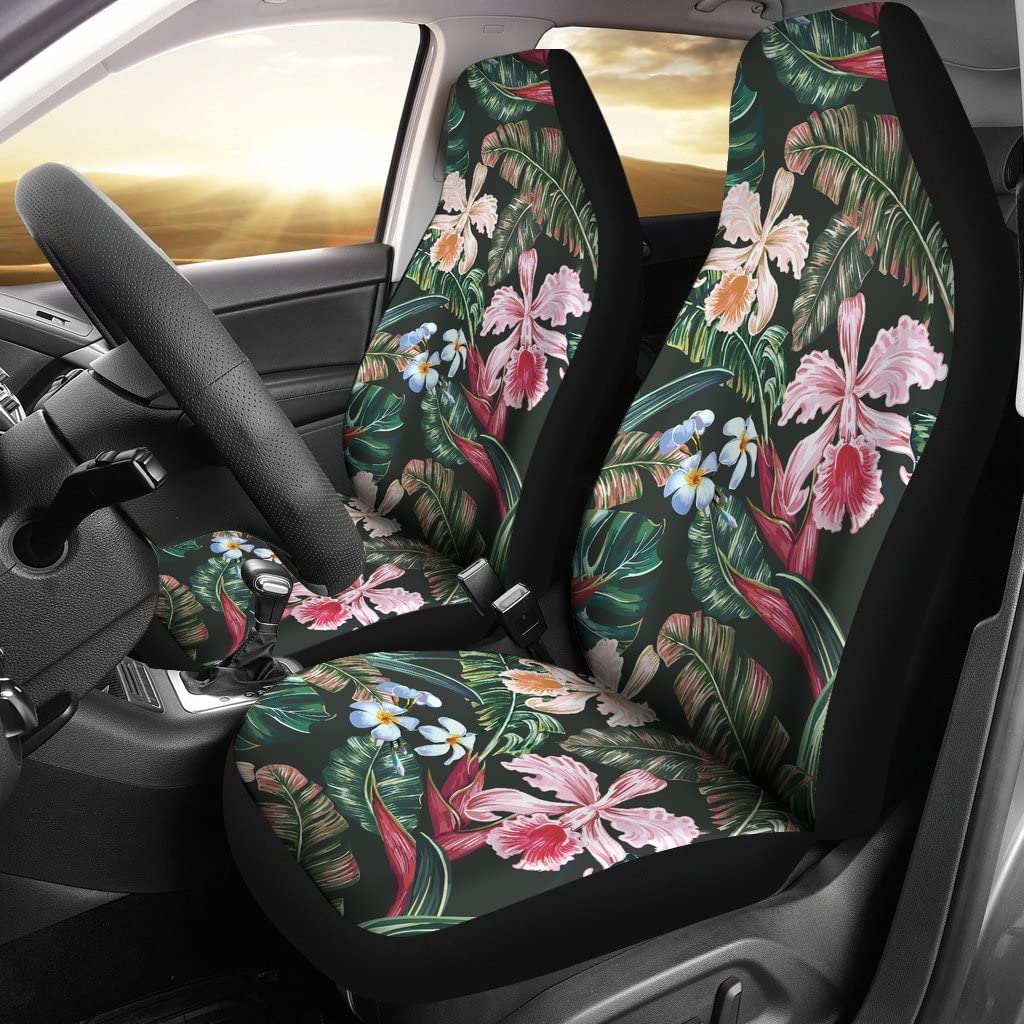 2 Stück Autositzbezüge Cattleya Hawaiianische Blume Plumeria Vordersitze Sitzschoner Personalisierte Damen Auto Vordersitze Sitzschoner Für Pkw, Wagen von 832