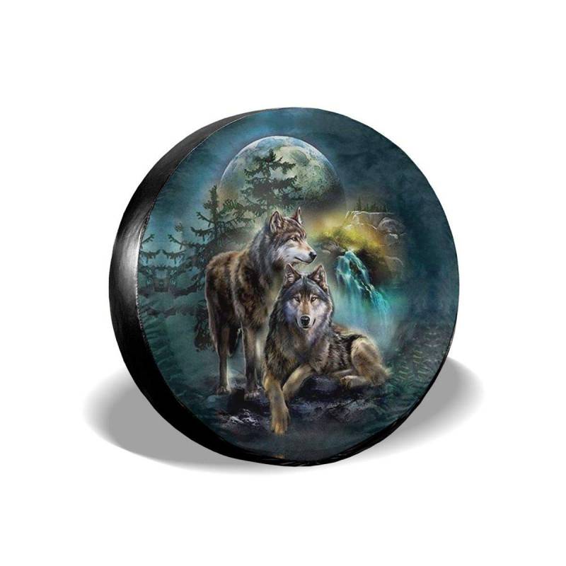 934 3D-Gedruckter Wolf Reifencover Staubdicht Reserveradabdeckung Sonnenschutz Ersatzreifenabdeckungen Universal Für Wohnmobil Anhänger Rv 14Inch von 934