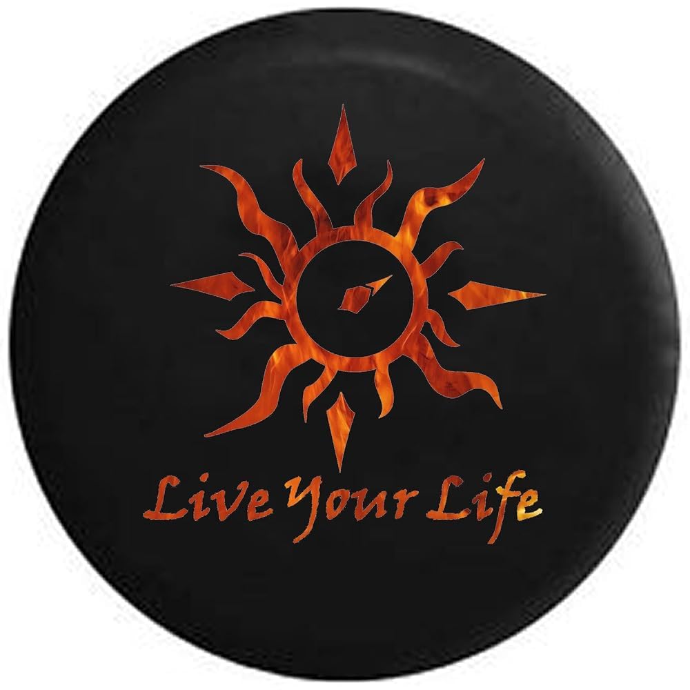 934 Lebe Dein Leben Stammes-Sonne-Kompass-Flammen-Feuer Reifencover Staubdicht Reserverad Reifenabdeckung Wasserdicht Reserveradabdeckung Universal Für Anhänger Auto Rv 14Inch 934 Lebe Dein Leben Stammes-Sonne-Kompass-Flammen-Feuer Reifencover Staubdicht Reserverad Reifenabdeckung Wasserdicht Reserveradabdeckung Universal Für Anhänger Auto Rv 14Inch von 934
