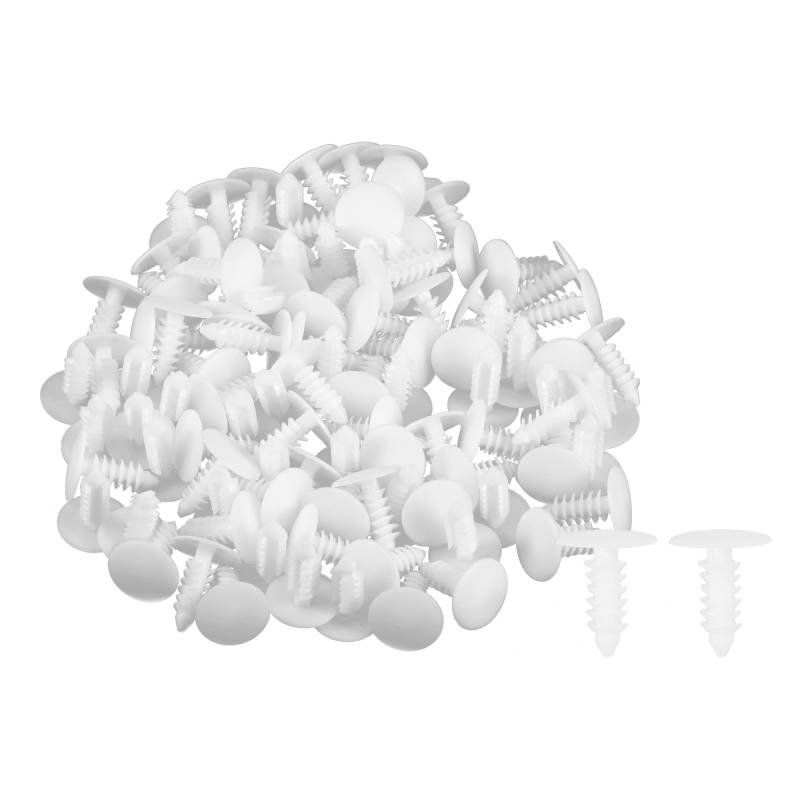 A ABSOPRO 100 Stück Universal 5mm Stoßstange Schieben Verschluss Niet Clips Weiß von A ABSOPRO