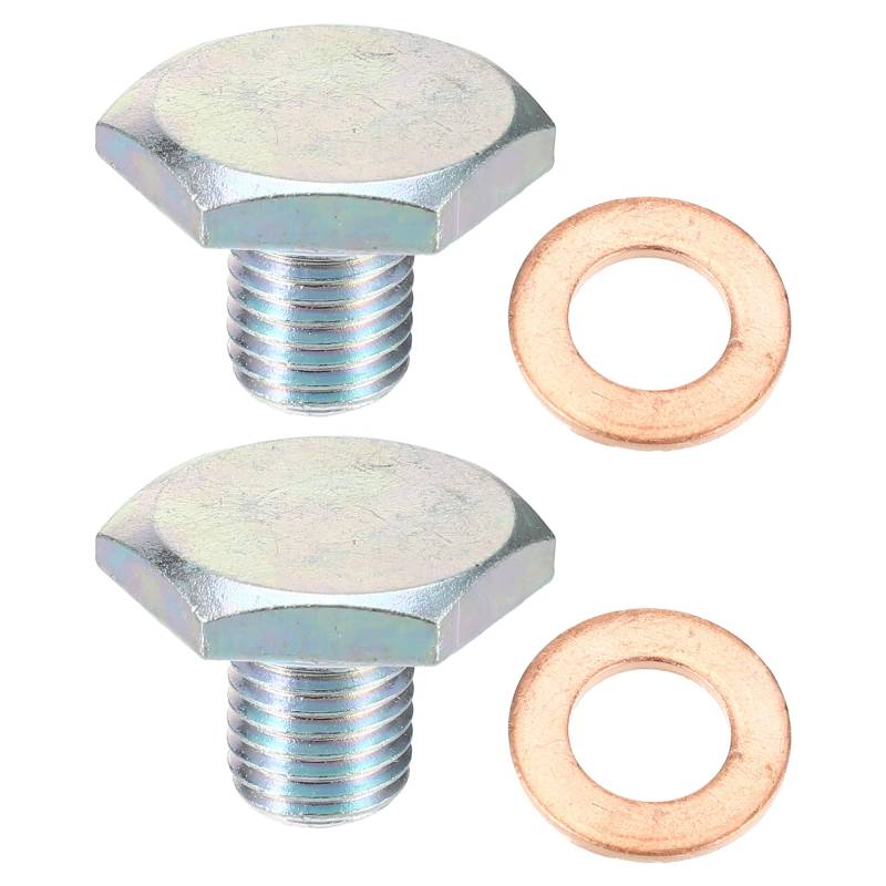 A ABSOPRO 1146063 Ölablassschraube mit Dichtring M10x1,25 Edelstahl Ölwannenschraube Motorölwanne Ablassschraube für Ford,2 Stück von A ABSOPRO