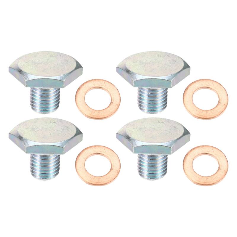 A ABSOPRO 1146063 Ölablassschraube mit Dichtring M10x1,25 Edelstahl Ölwannenschraube Motorölwanne Ablassschraube für Ford,4 Stück von A ABSOPRO