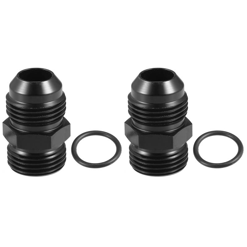 A ABSOPRO 4 Stück AN10 auf AN10 Kraftstoffverteiler Adapter Verschraubung Schwarz von A ABSOPRO