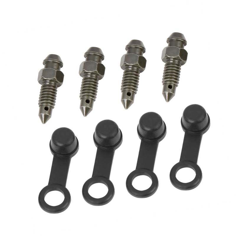 A ABSOPRO 4 Stücke M6x1mm Hohlschraube Entlüftung Schraube mit Kappe für Motorrad Artikelaustausch von A ABSOPRO
