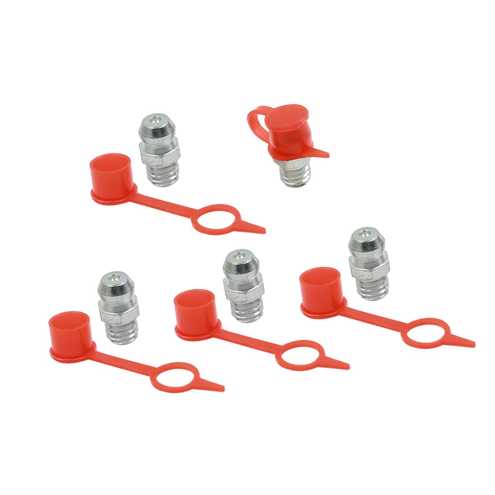 A ABSOPRO 5 Stück Auto M6 Gerade Winkelfett Nippel Fittings mit Staubschutz Kappe A ABSOPRO 5 Stück Auto M6 Gerade Winkelfett Nippel Fittings mit Staubschutz Kappe von A ABSOPRO