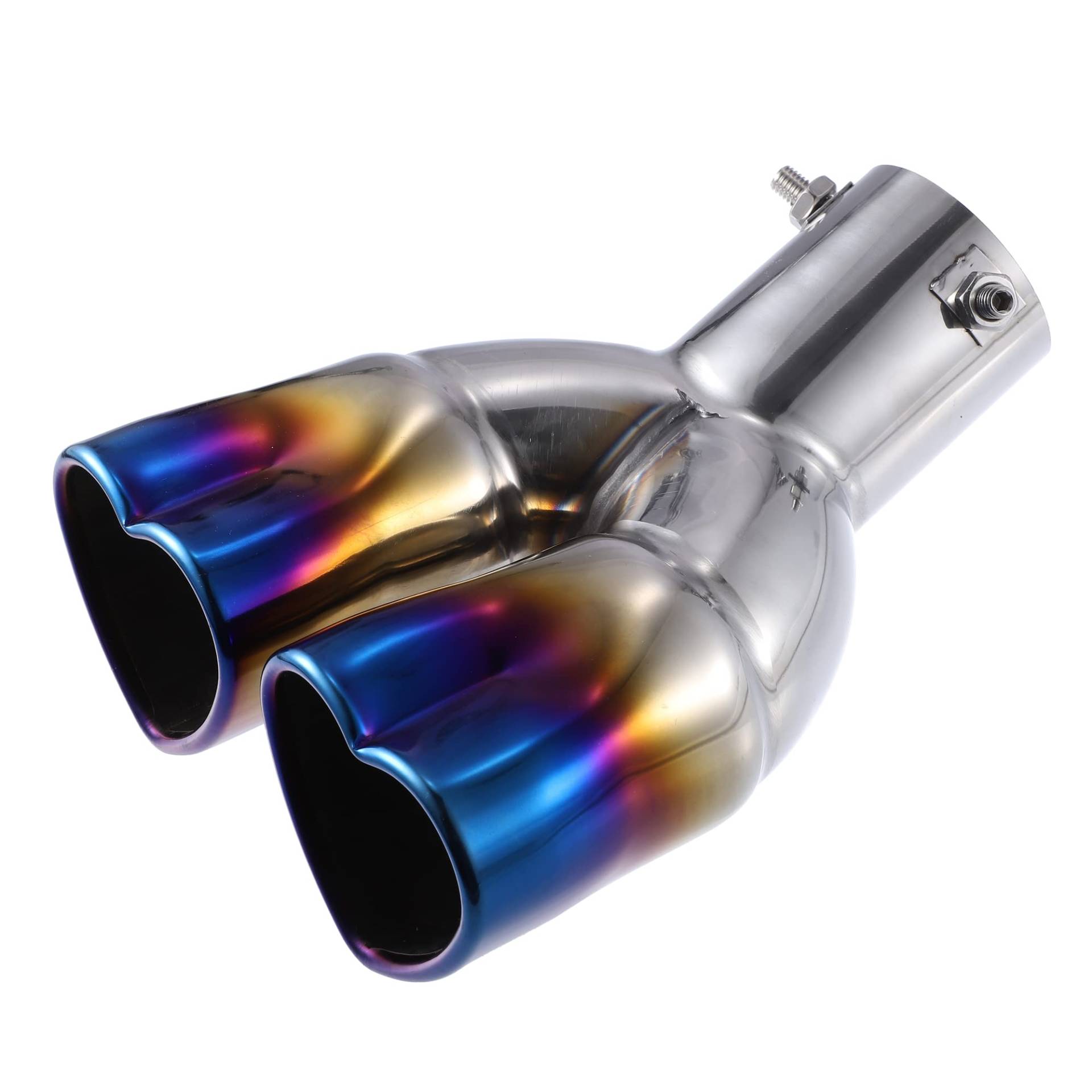 A ABSOPRO Auto Doppelter Auspuff Spitze Rohr Herz Form 2.5" Metall Blau Gebacken A ABSOPRO Auto Doppelter Auspuff Spitze Rohr Herz Form 2.5" Metall Blau Gebacken von A ABSOPRO