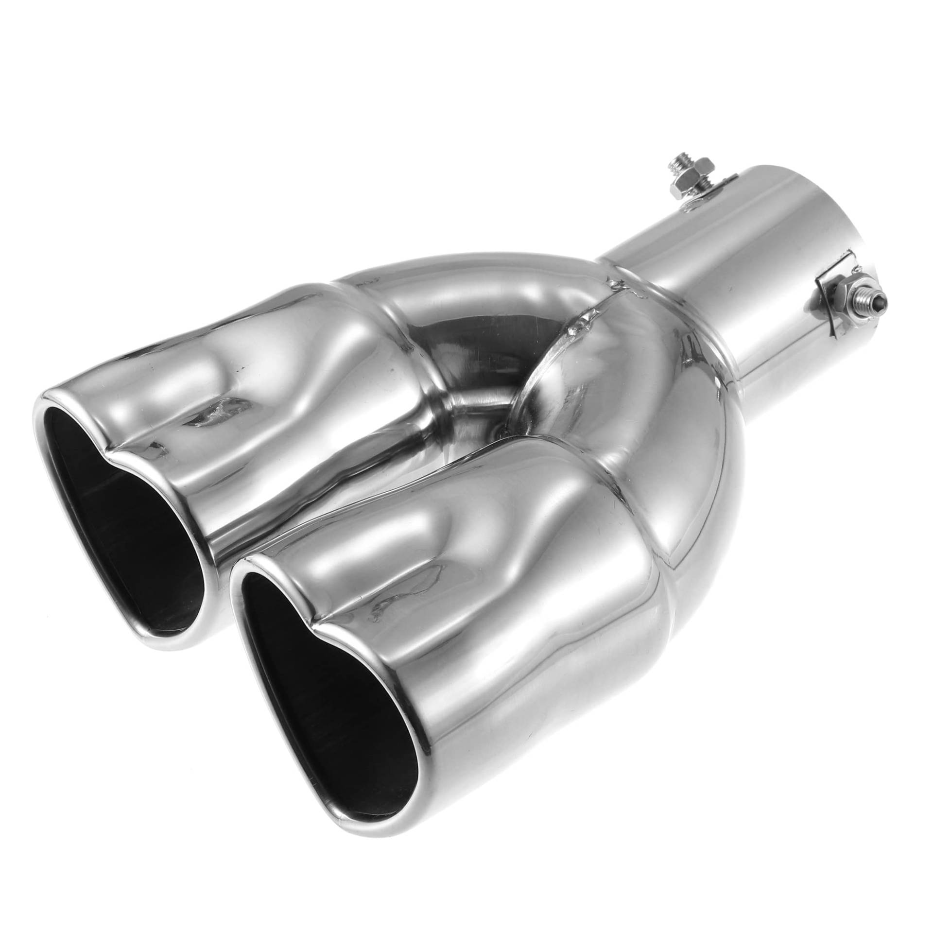 A ABSOPRO Auto Doppelter Auspuff Spitze Rohr Herz Form 2.5" Metall Silber Ton A ABSOPRO Auto Doppelter Auspuff Spitze Rohr Herz Form 2.5" Metall Silber Ton von A ABSOPRO