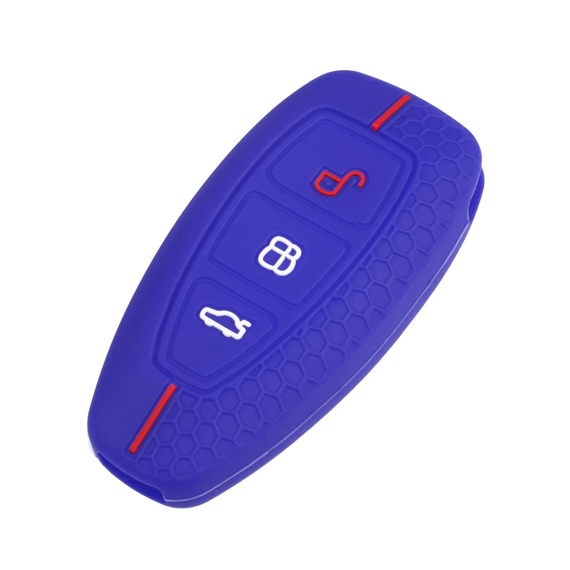 A ABSOPRO Autoschlüssel Etui Schlüsselanhänger Abdeckung für Ford 3 Tasten Silikon Blau von A ABSOPRO