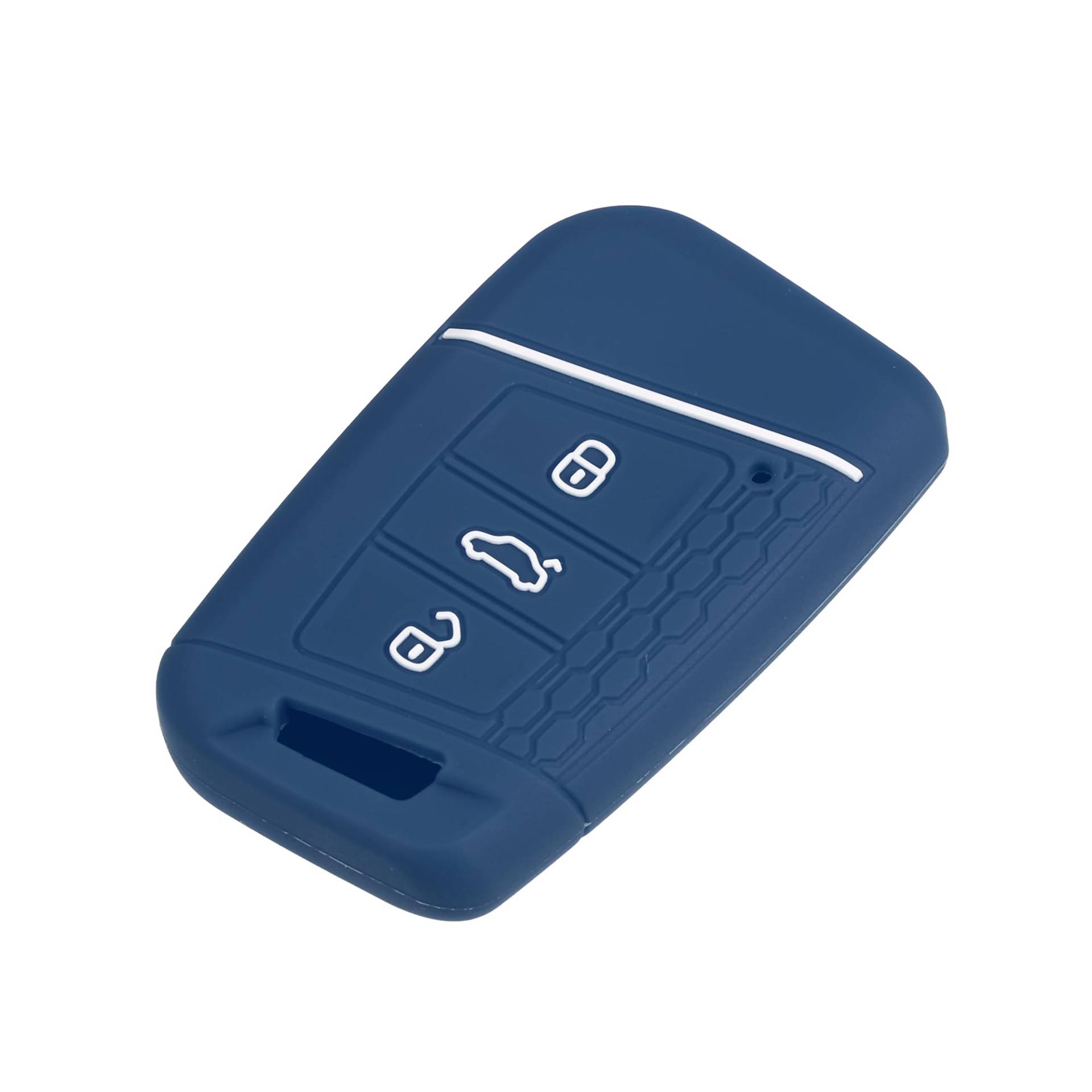 A ABSOPRO Autoschlüssel Etui Schlüsselanhänger Abdeckung für Volkswagen 3 Tasten Silikon Blau von A ABSOPRO