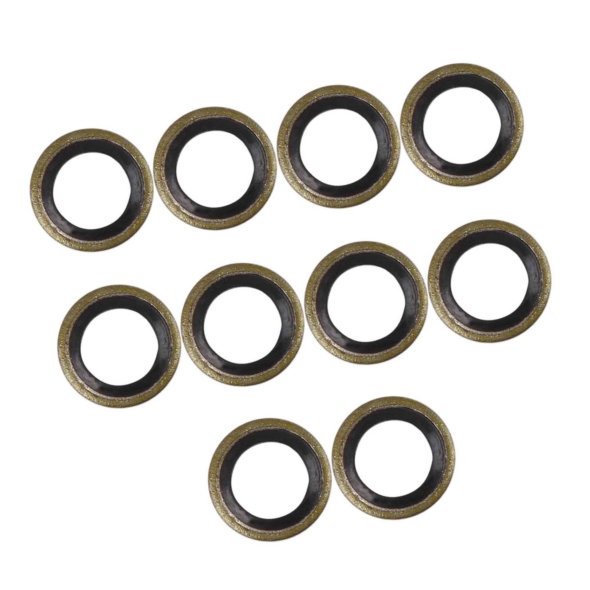 A ABSOPRO Autoschmierstoff-Bonded-Dichtung 8mm ID, 14mm OD, Motoröl-Ablasskupferdichtung Bronze (Packung mit 10) von A ABSOPRO