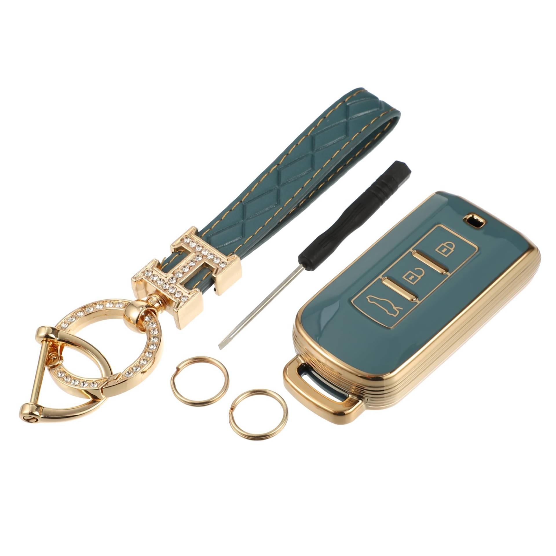 A ABSOPRO Fernbedienung Schlüsselanhänger Abdeckung Kit für Mitsubishi 3 Tasten Blau von A ABSOPRO