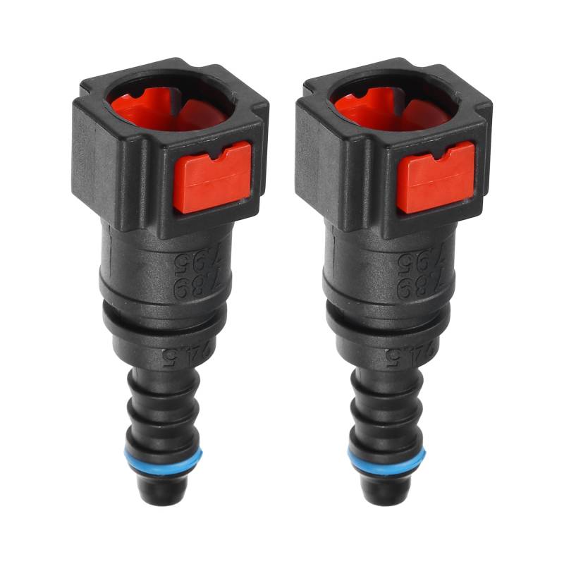A ABSOPRO Kraftstoffleitungs-Schnellverschluss-Verbinder für Autos Gerade 5/16" 7,89mm SAE auf 1/4" 6mm Schlauch Schnellkupplung Kunststoff Rot (Set mit 2 Stück). von A ABSOPRO