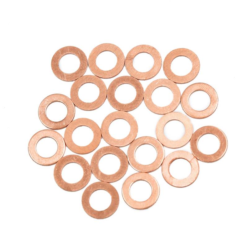 A ABSOPRO Kupfer-Flachdichtungsdichtungsring für Schraube Mutter M8 x 14mm x 1mm (Set aus 20 Stück) von A ABSOPRO