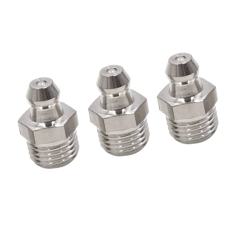 A ABSOPRO M10 x1 Edelstahl Auto gerade Fett Nippel Fitting (Set von 3) von A ABSOPRO