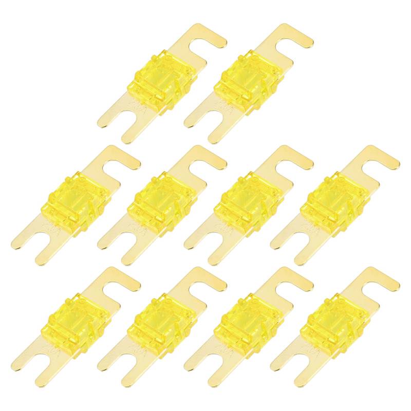 A ABSOPRO Mini ANL Sicherungen 20A / Audio CD Sicherung für Auto / 10 Stück Goldton Gelb von A ABSOPRO