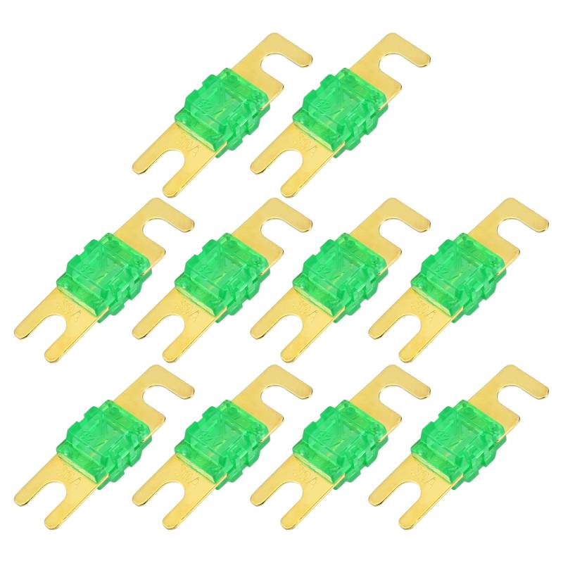 A ABSOPRO Mini ANL Sicherungen 30A / Audio CD Sicherung für Auto / 10 Stück Goldton Grün von A ABSOPRO