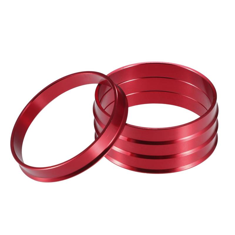 A ABSOPRO Radnaben-Zentrierringe OD 64,1 mm auf ID 60,1 mm Radnaben-Zentrierringe Radsitz-Zentrierungsabstandshalter aus Aluminiumlegierung Rot (Set aus 4 Stück) von A ABSOPRO