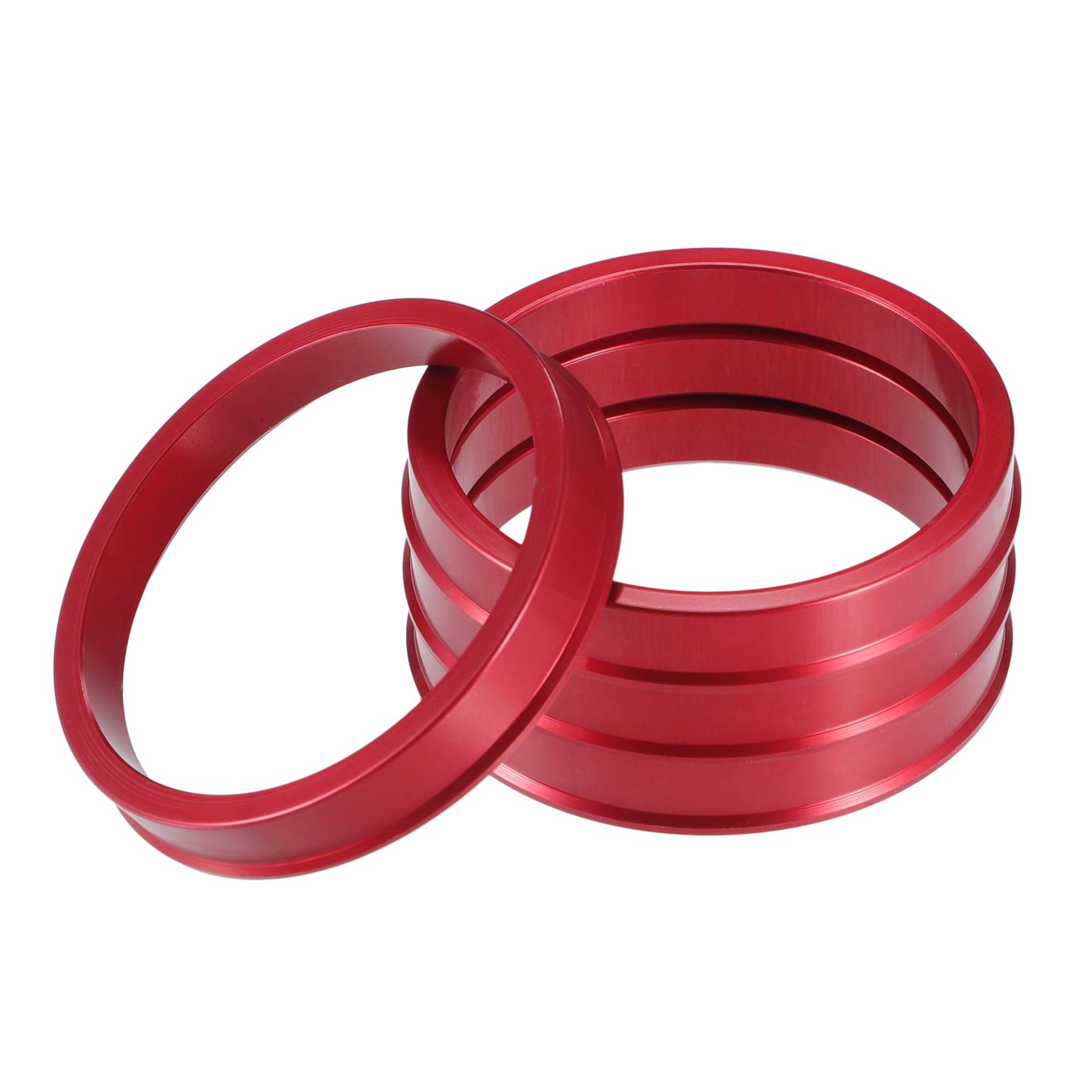 A ABSOPRO Radnaben-Zentrierringe OD 65,1 mm auf ID 57,1 mm Radnaben-Zentrierringe Radsitz-Zentrierungsabstandshalter aus Aluminiumlegierung Rot (Set aus 4 Stück) von A ABSOPRO