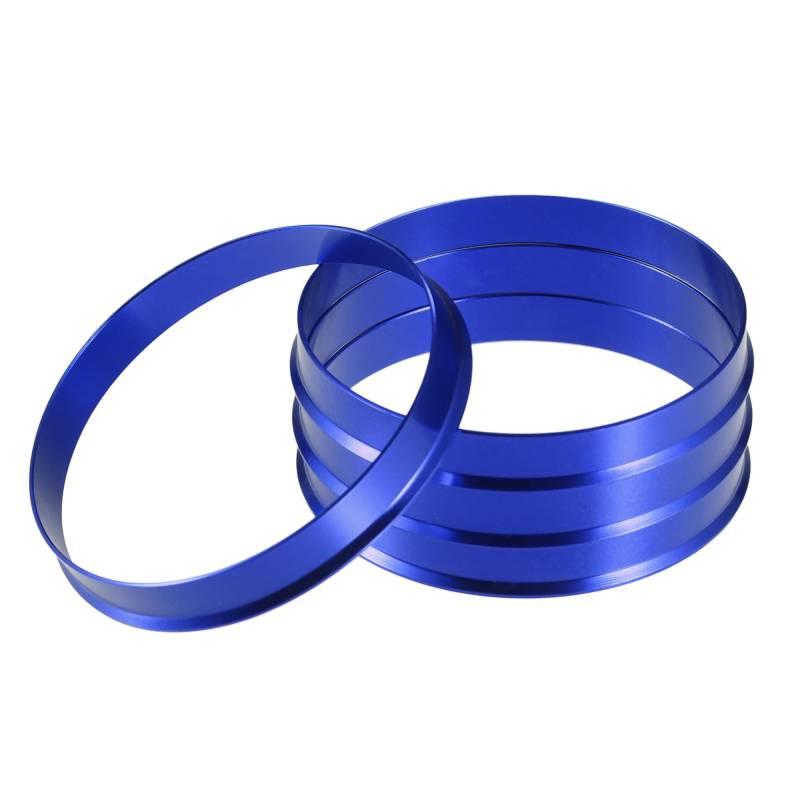 A ABSOPRO Radnaben-Zentrierringe OD 65,1 mm auf ID 63,4 mm Radnaben-Zentrierringe Radsitz-Zentrierungsabstandshalter aus Aluminiumlegierung Blau (Set aus 4 Stück) von A ABSOPRO