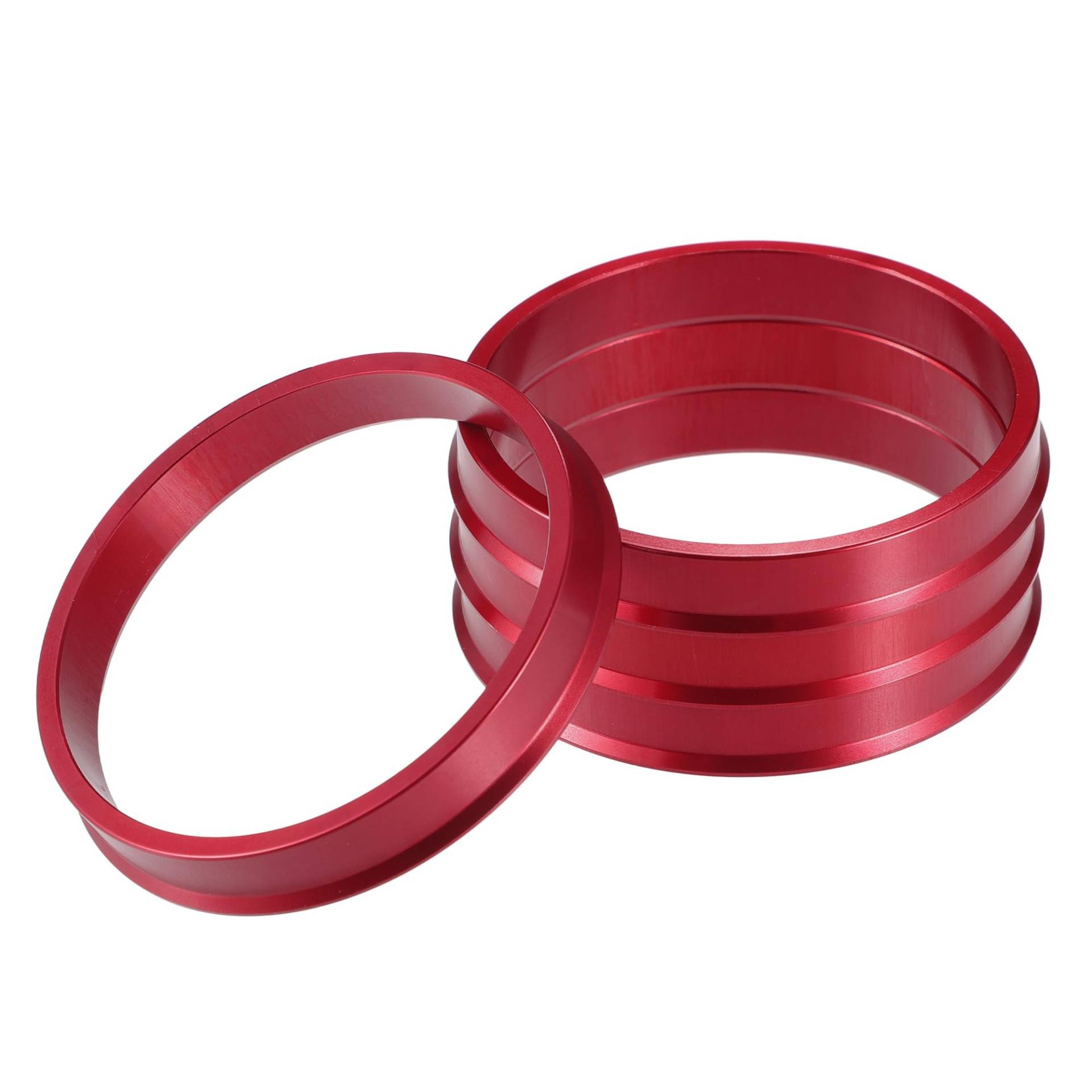 A ABSOPRO Radnaben-Zentrierringe OD 73,1 mm auf ID 66,1 mm Radnaben-Zentrierringe Radsitz-Zentrierungsabstandshalter aus Aluminiumlegierung Rot (Set aus 4 Stück) von A ABSOPRO