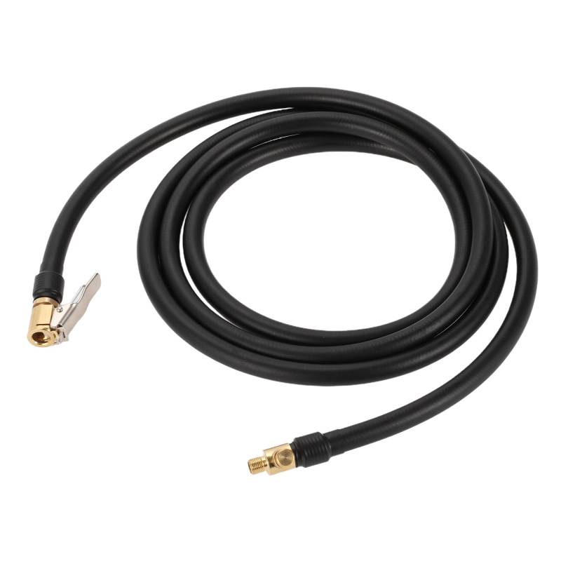 A ABSOPRO Reifenfüller-Verlängerungsschlauch Langlebig 78,74 Zoll M8x0,8 8mm ID Luftkompressor-Verlängerungsschlauchadapter Reifenventil Entlüftbarer Gummi Schwarz 1 Stück von A ABSOPRO