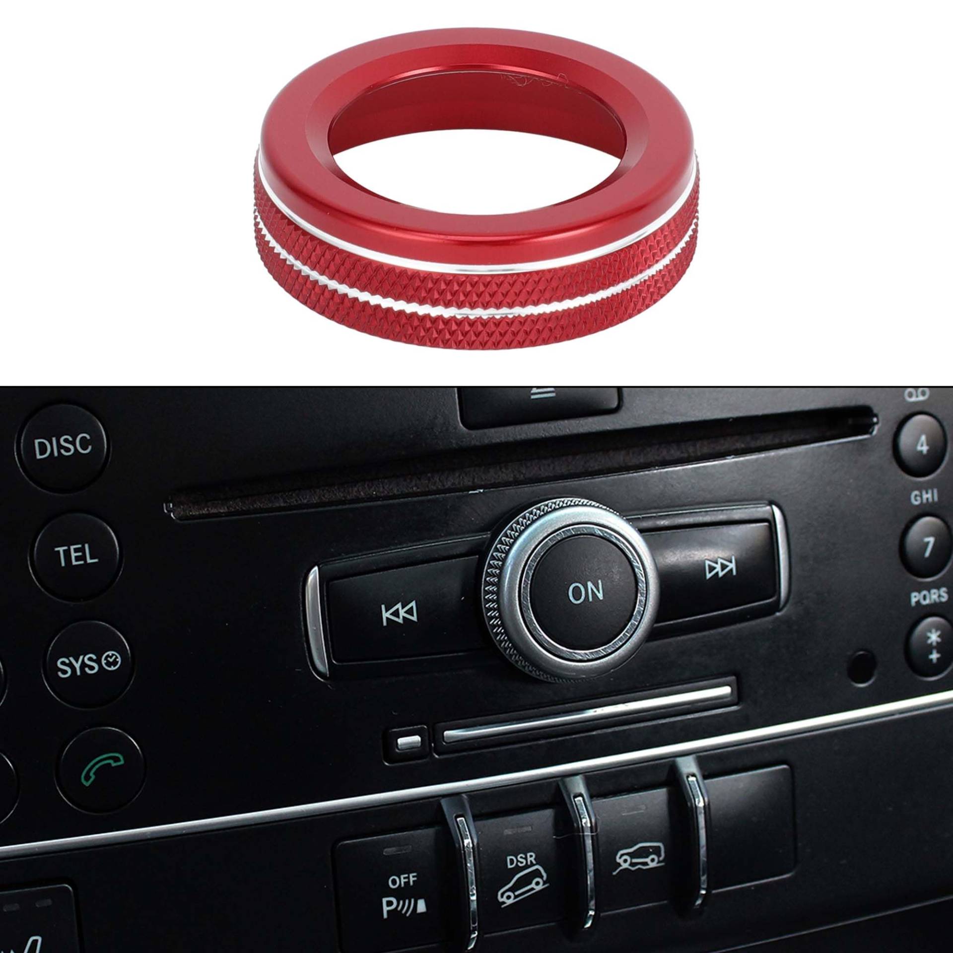 A ABSOPRO Stereo-Lautstärke-Medienradio-Tune-Control-Schalterknopfabdeckungsring-Innenausstattung für Mercedes Benz A B C E S CLA GLA GLK ML GL Klasse aus Aluminiumlegierung Rot. A ABSOPRO Stereo-Lautstärke-Medienradio-Tune-Control-Schalterknopfabdeckungsring-Innenausstattung für Mercedes Benz A B C E S CLA GLA GLK ML GL Klasse aus Aluminiumlegierung Rot. von A ABSOPRO
