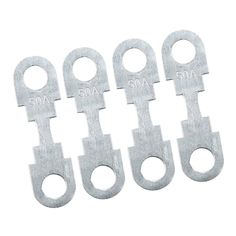 A ABSOPRO Universal Auto Kfz 50A Flachsicherungsstreifen DC 32V Metall Silberfarben (Set aus 5 Stück) von A ABSOPRO